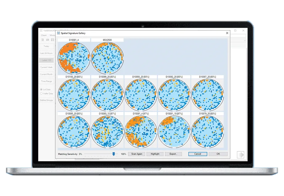 YieldWatchDog automatic wafer pattern recognition view